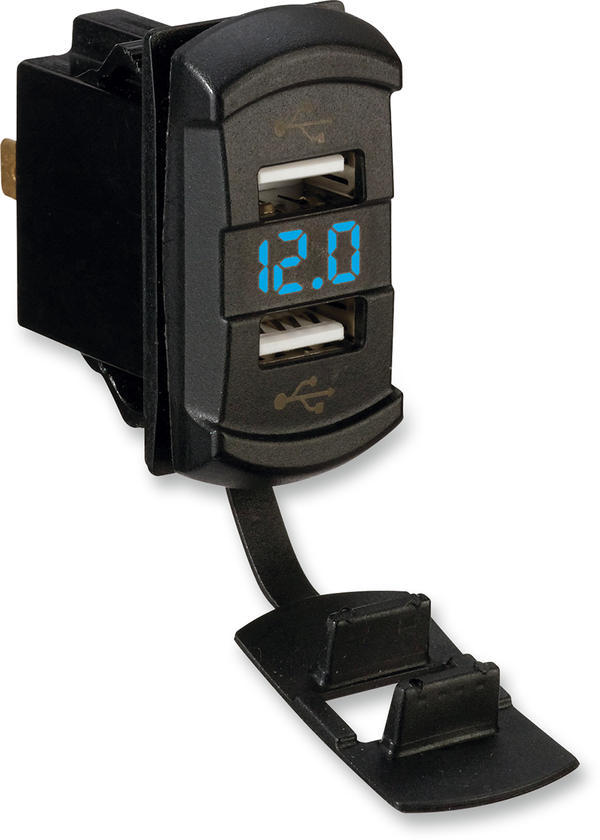 MOOSE UTILITY Doppio caricabatterie USB con monitor della tensione