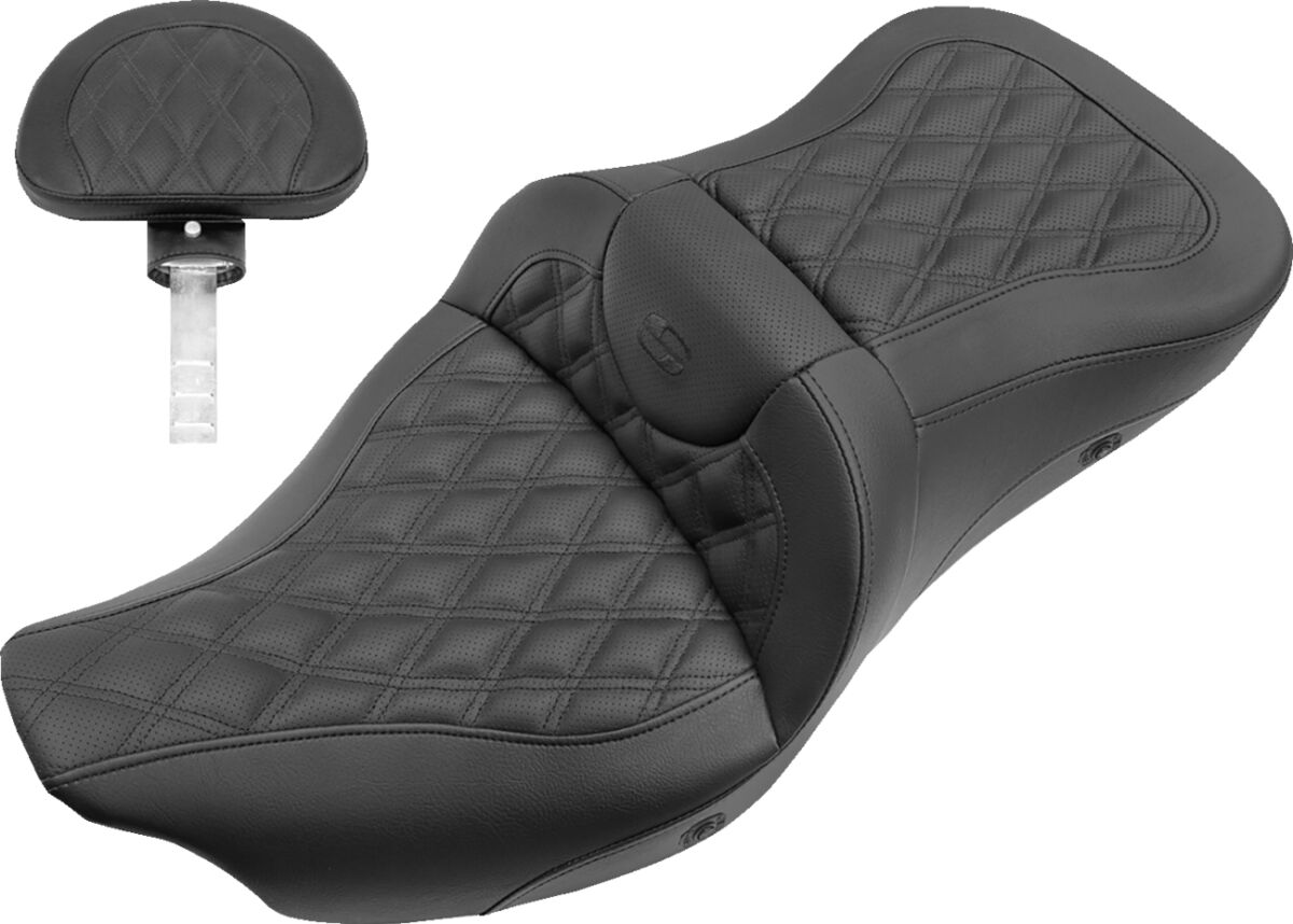 SADDLEMEN 808-07B-182BRHC Sella riscaldata RoadSofa cuciture a rombi HARLEY DAVIDSON FLHRXS 1868 ABS 08>24
