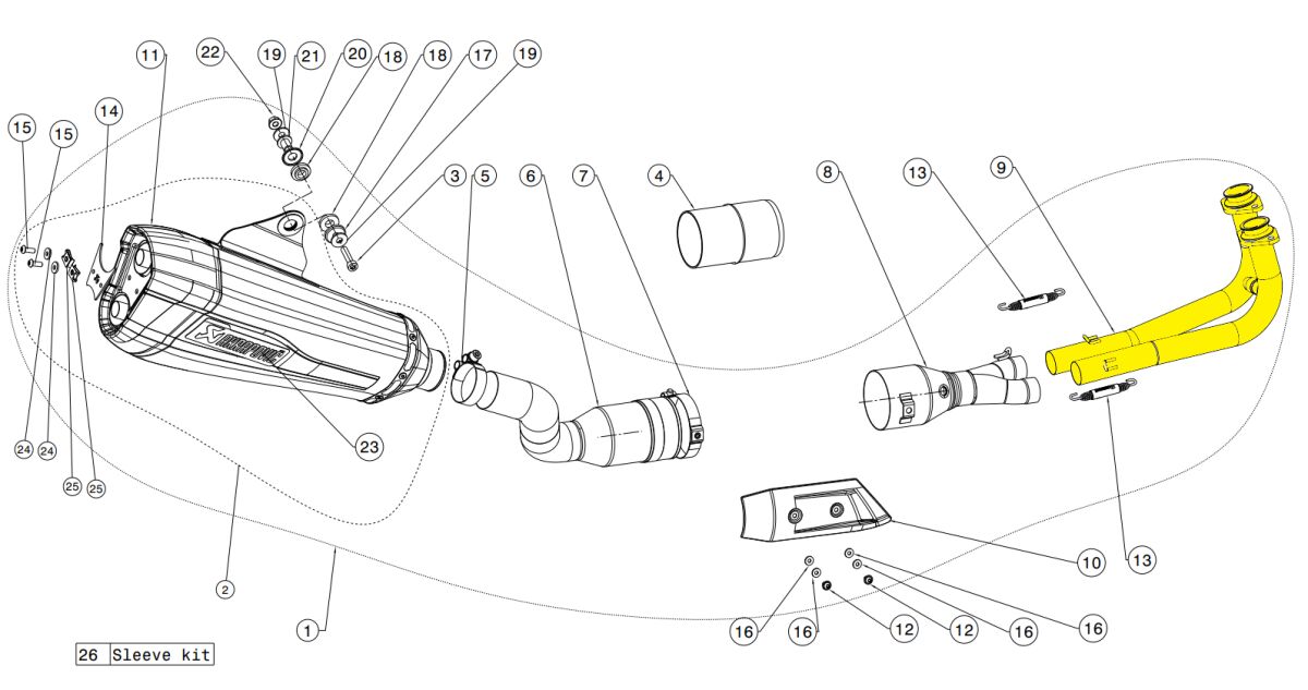 AKRAPOVIC H-Y5R1 Collettori YAMAHA	XP 530 T-Max ABS 17>19