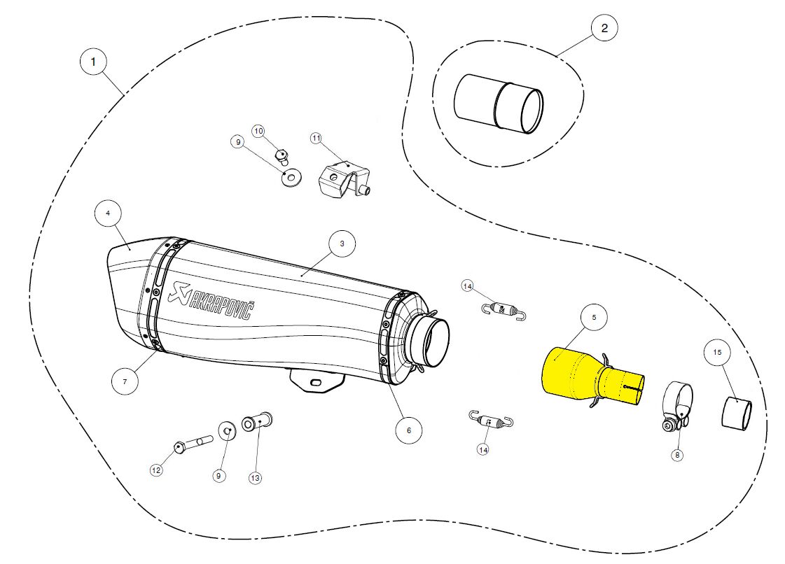 AKRAPOVIC L-PI5SO1 Tubo intermedio raccordo Y PIAGGIO MP3 500 HPE ABS 10>20