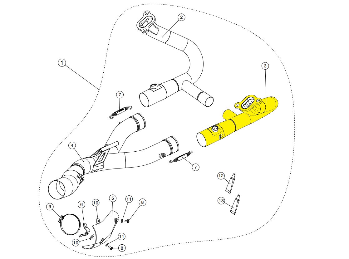 AKRAPOVIC H-B12R4R Collettori BMW	R 1200 GS ABS 13>18