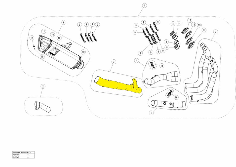 AKRAPOVIC L-S13R5 Tubo intermedio raccordo  Y SUZUKI GSX 1300 R ABS 21>24