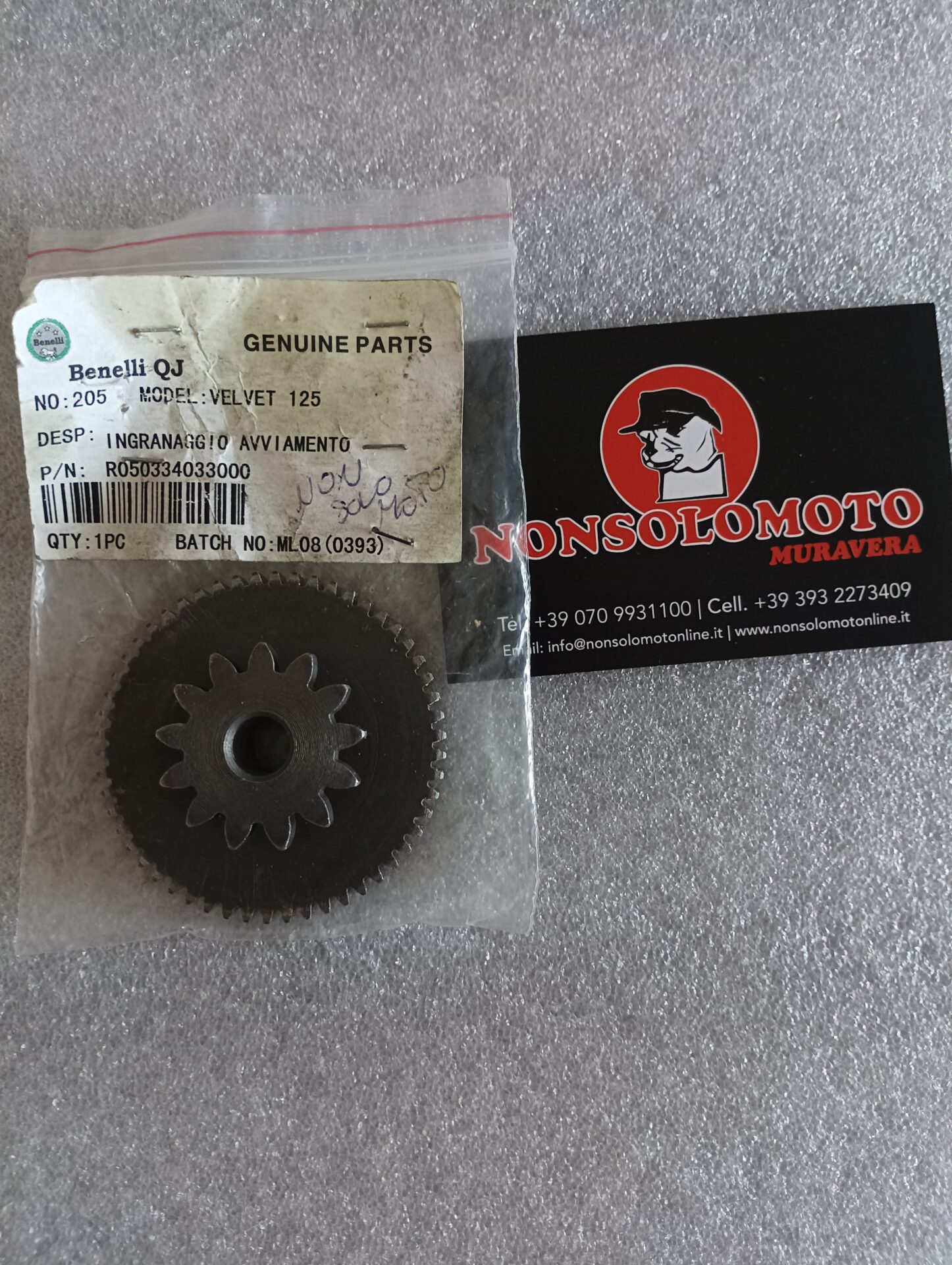 INGRANAGGIO MOTORINO AVVIAMENTO BENELLI VELVET 125 R050334033000