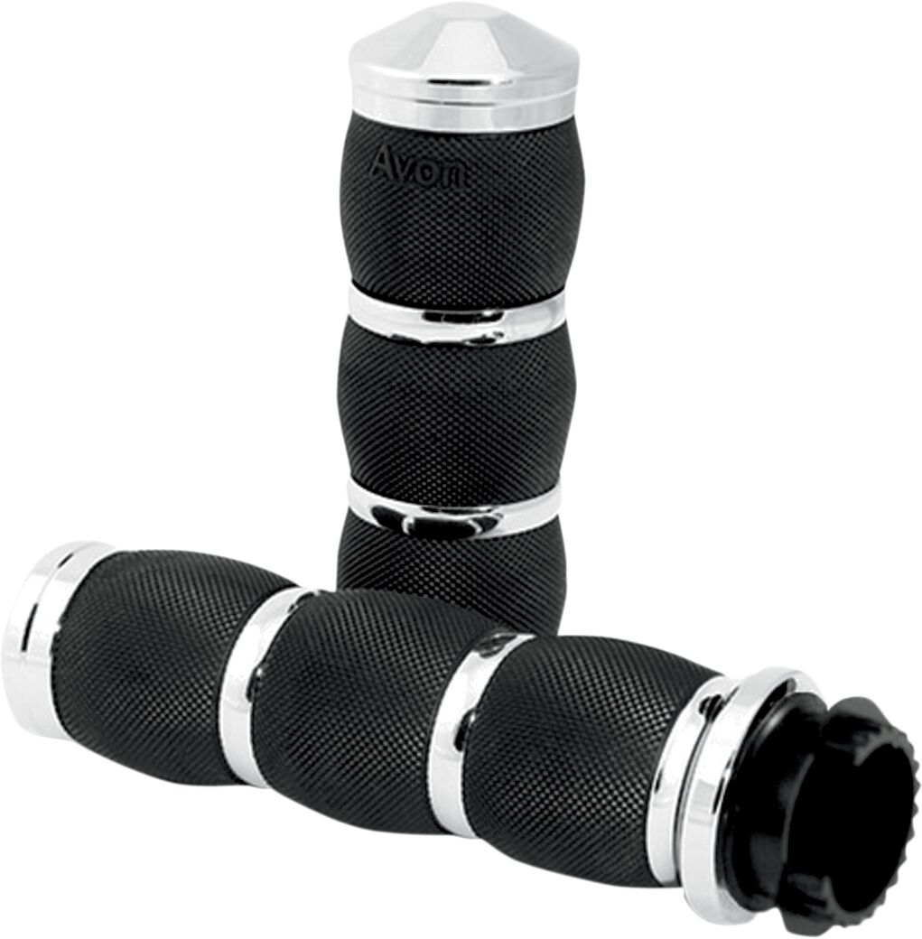 AVON GRIPS SB-AIR-90-CH Manopole con cuscinetti d’aria a 3 anelli D22 MM CROMO HONDA SUZUKI KAWASAKI TRIUMPH YAMAHA