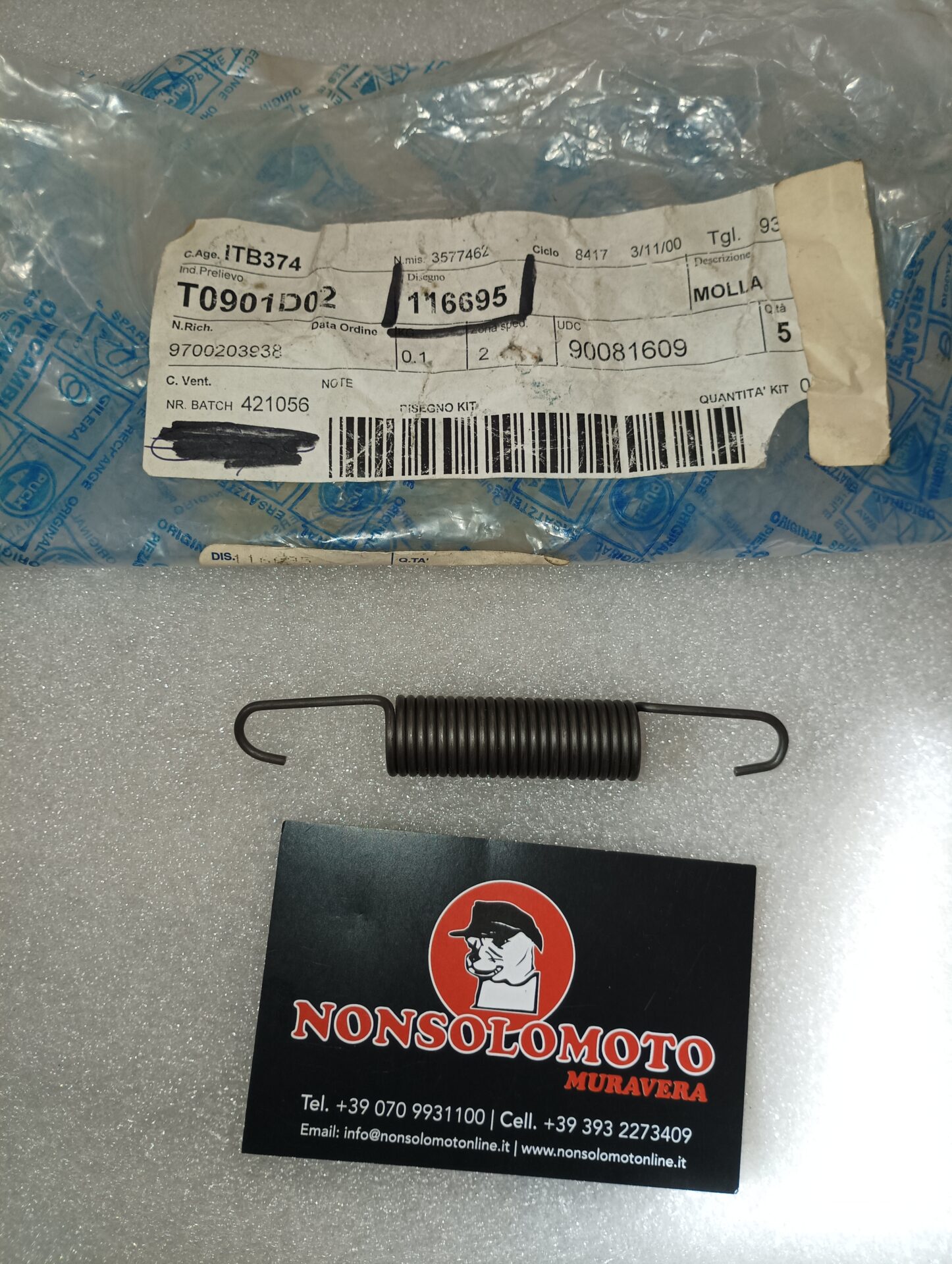 MOLLA RETROMARCIA PIAGGIO APE 50 TM P RST FL FL2 FL3 EUROPA MIX 116695