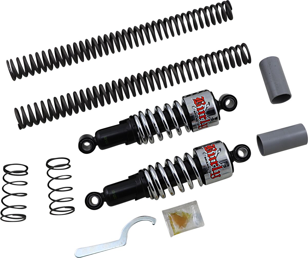 BURLY BRAND B28-1003 Kit Slammer (abbassamento 63,5 mm) CROMATO Harley Davidson FXDF 1690 Dyna Fat Bob 12>17