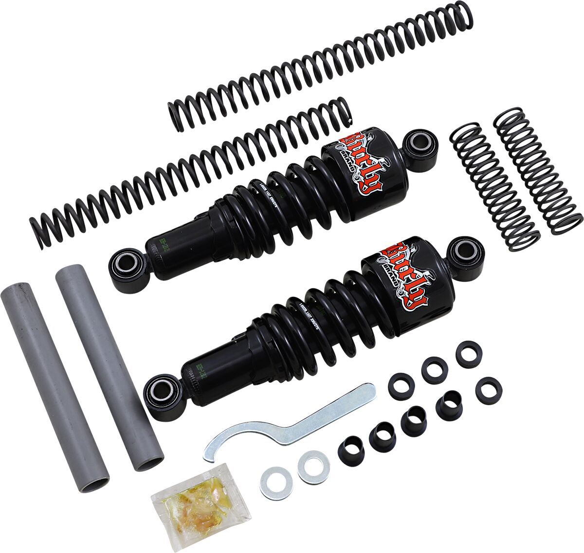 BURLY BRAND B28-1001B Kit AMMORTIZZATORI E ABBASSAMENTO Slammer (abbassamento 63,5 mm) NERO Harley Davidson XL 883 L Super Low 05>15