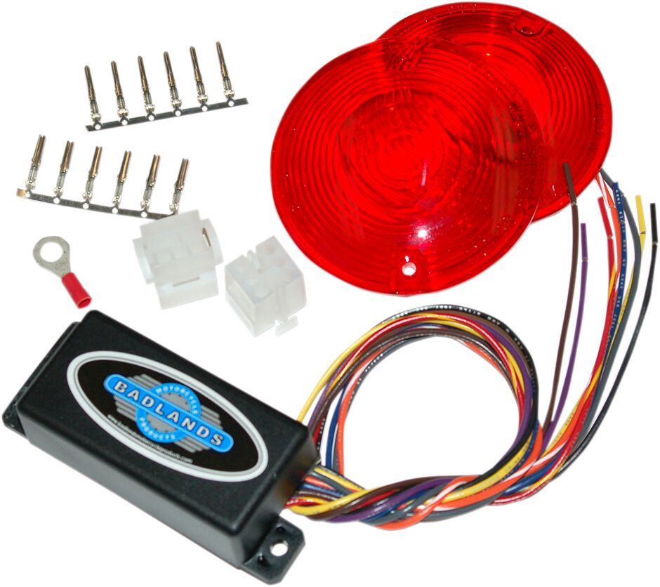 BADLANDS ILL-02-RL-A Plug-In Illuminator con lenti rosse Harley Davidson FLSTC 1340 Heritage Softail Classic 86>96