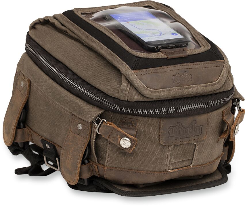 BURLY BRAND B15-1010D Borsa Universale serbatoio/codone Voyager (magnetico) MARRONE MOT STRADA ENDURO