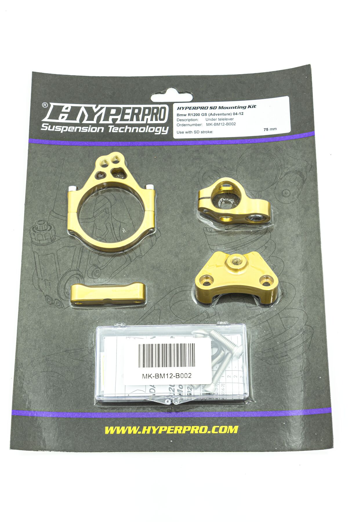 HYPERPRO Kit di montaggio ammortizzatore di sterzo