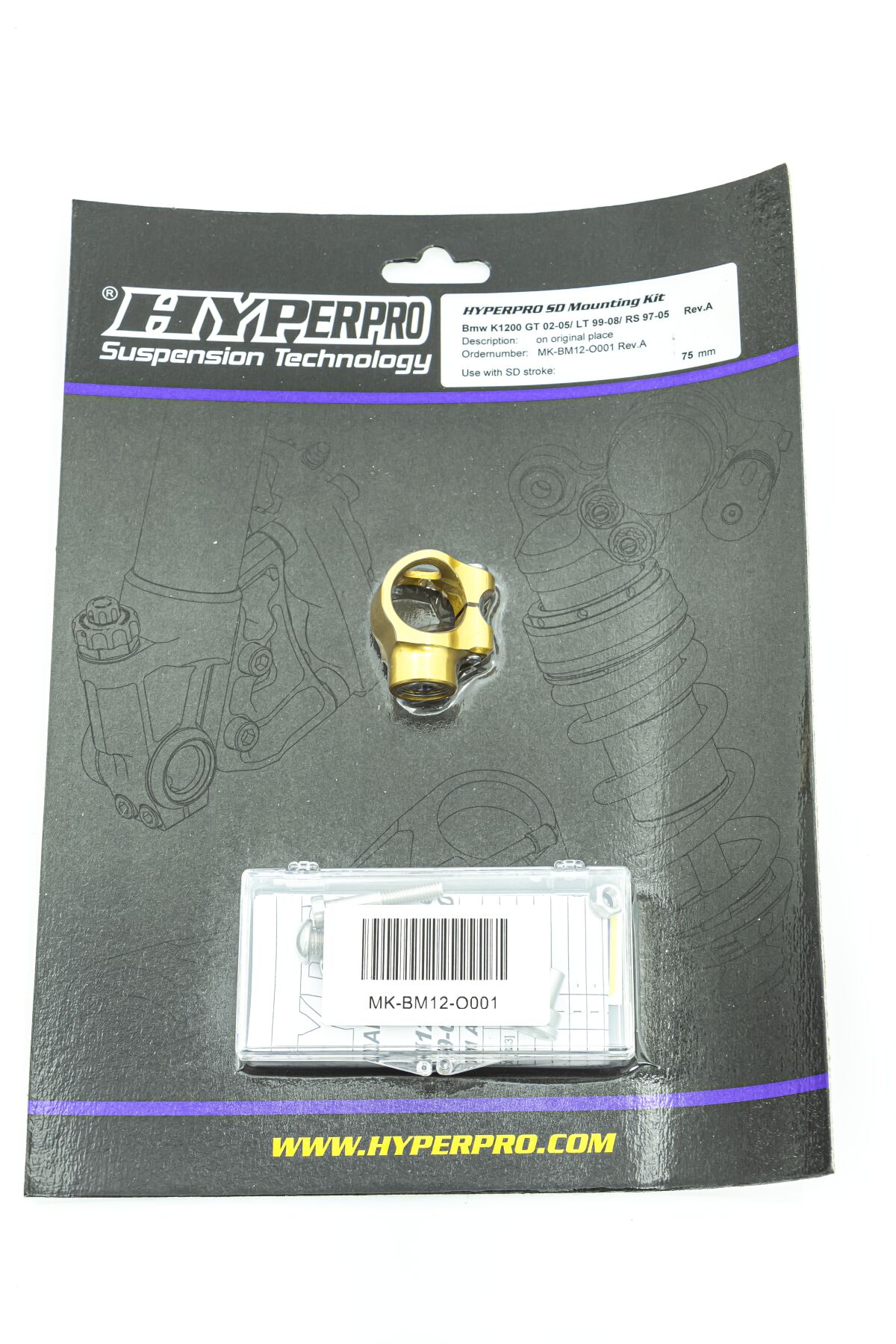 HYPERPRO Kit di montaggio ammortizzatore di sterzo