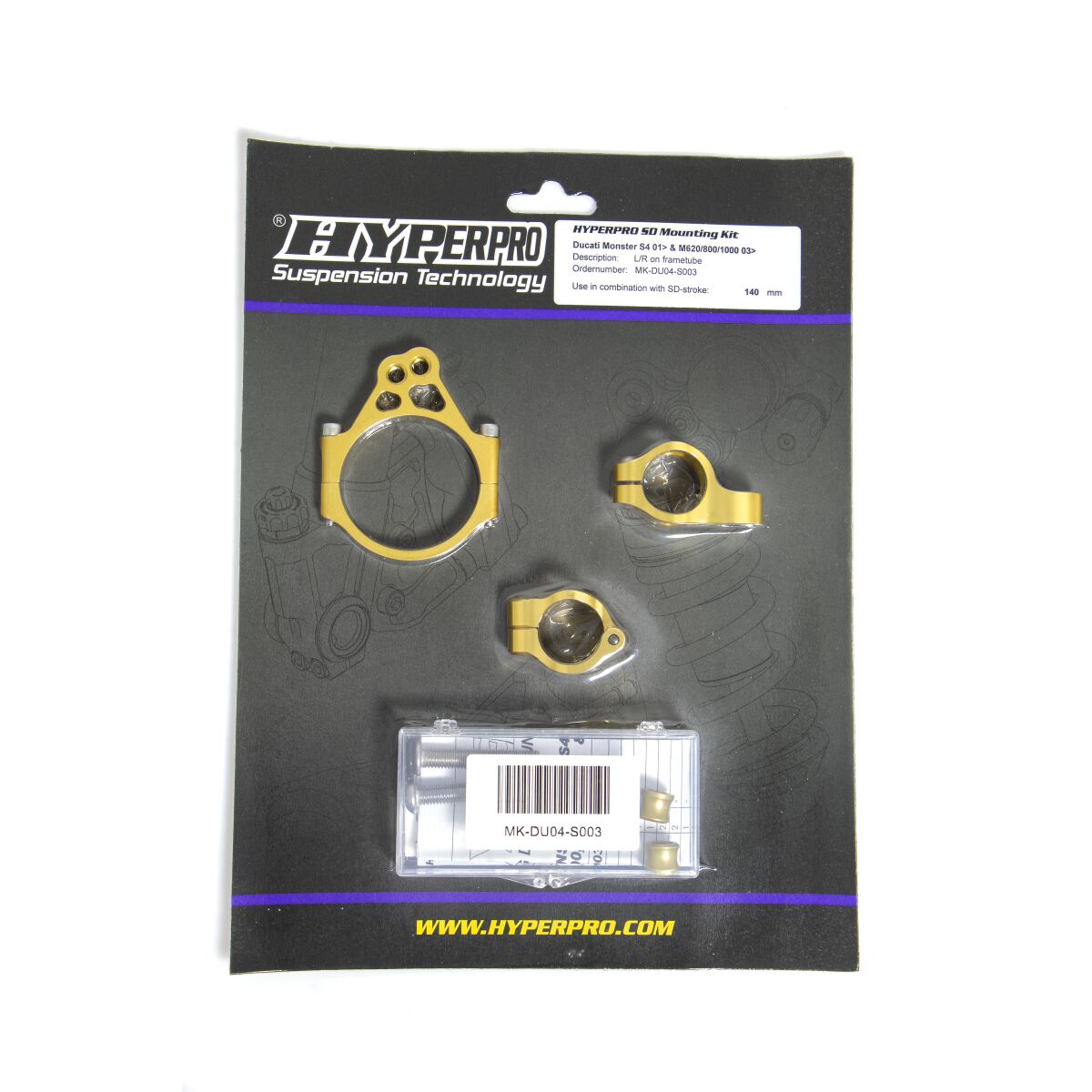 HYPERPRO Kit di montaggio ammortizzatore di sterzo