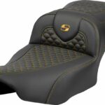 SADDLEMEN 823-07-20907 Sella Roadsofa Dragon Scale Stitch Harley Davidson FLHXSE 1977 ABS Street Glide CVO 121 23>25