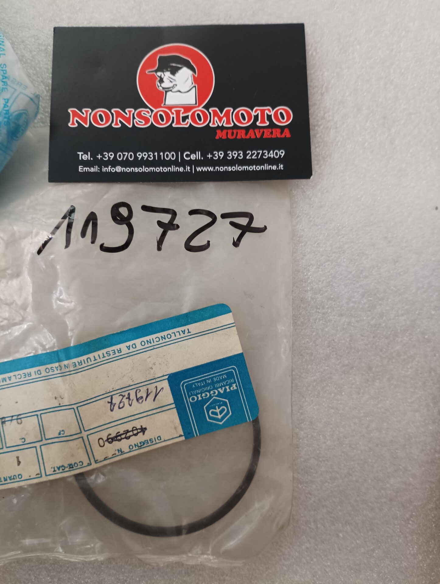 FASCE ELASTICHE PISTONE PIAGGIO APE MP CAR 600 1′ SERIE       119727
