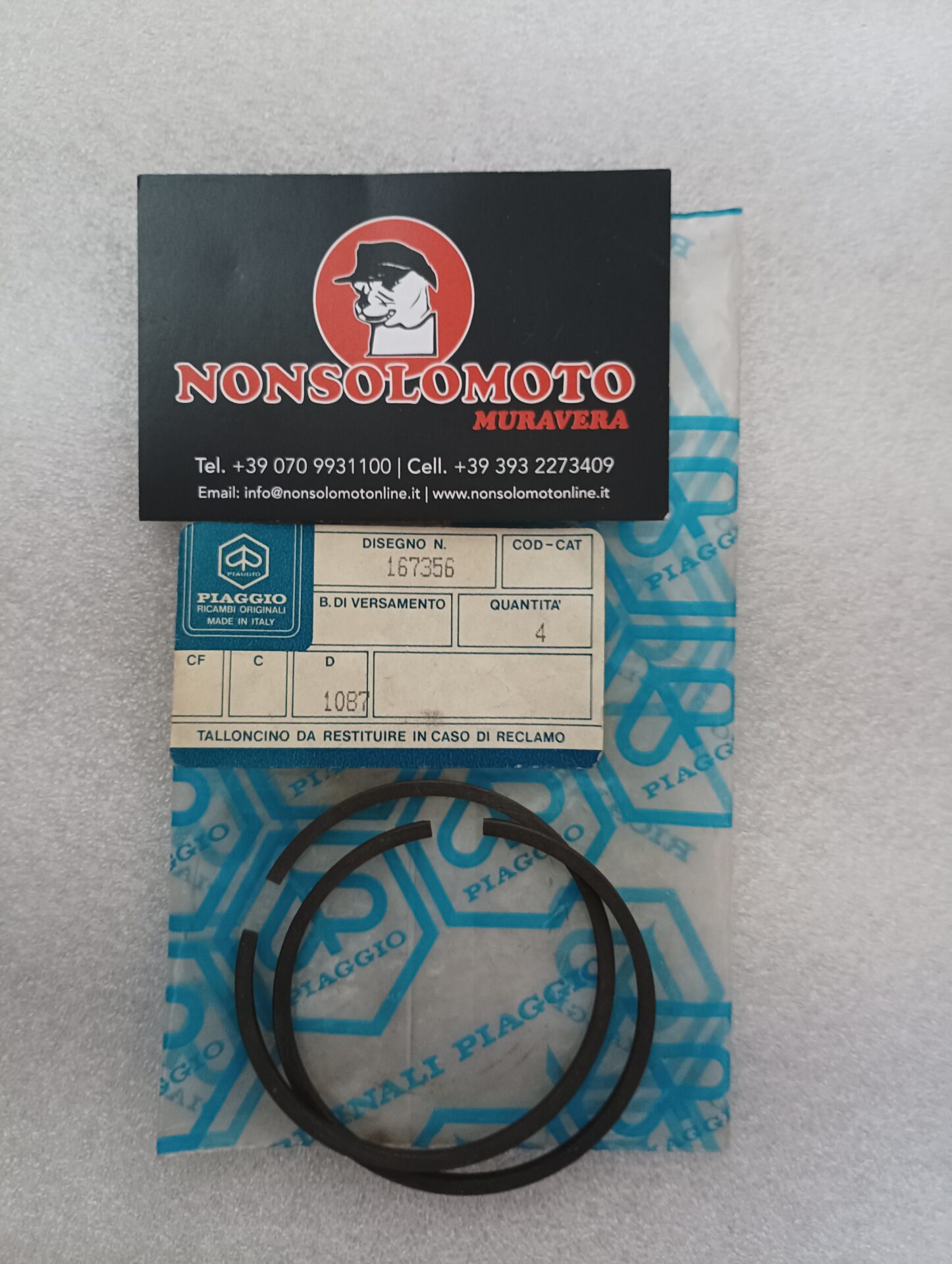FASCE ELASTICHE PISTONE PIAGGIO VESPA 125 PX PX E PX ARCOBALENO 167356