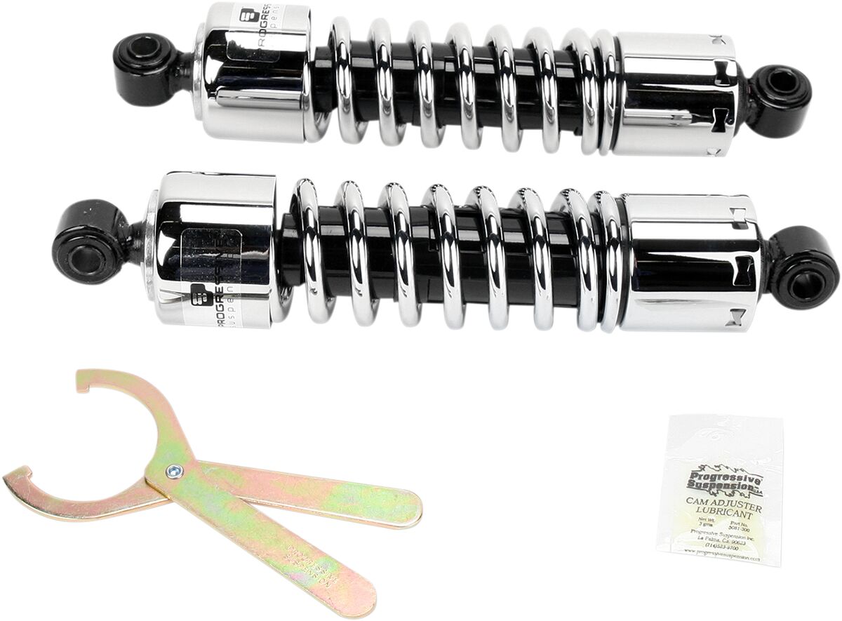 PROGRESSIVE SUSPENSION 412-4038C Ammortizzatori 412 12,6″ CROMO Harley Davidson FXDF 1690 Dyna Fat Bob 91>17