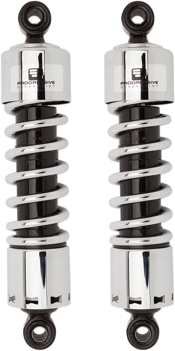 PROGRESSIVE SUSPENSION 412-4036C Ammortizzatori 412 12″ CROMO Harley Davidson FXDF 1690 Dyna Fat Bob 91>17
