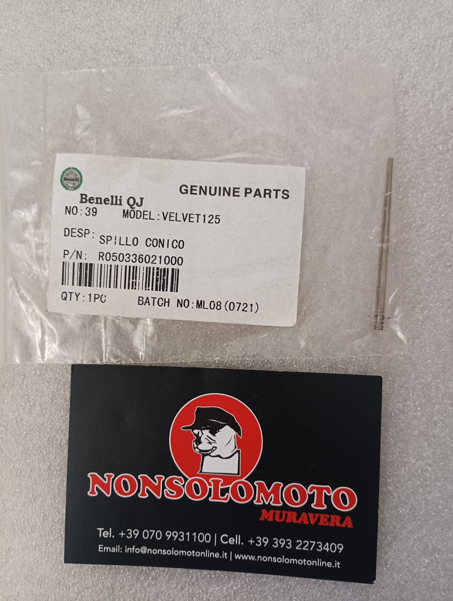 SPILLO CONICO CARBURATORE BENELLI VELVET 125 R050336021000