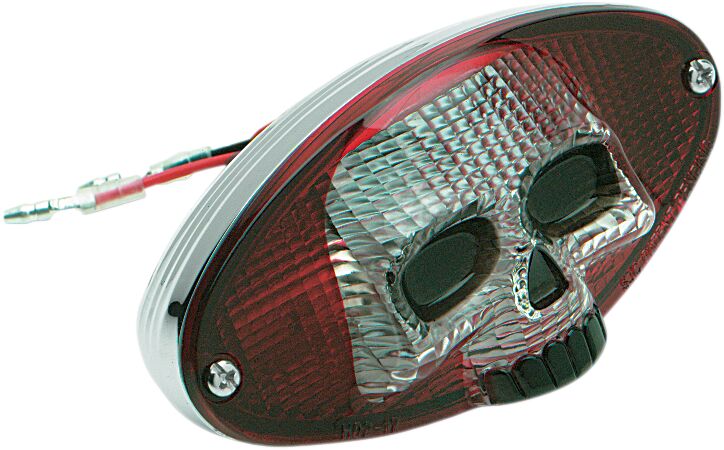 DRAG SPECIALTIES 12-0403RCR-BC3 FANALE POSTERIORE ROSSO e trasparente con teschio HARLEY DAVIDSON HONDA SUZUKI KAWASAKI