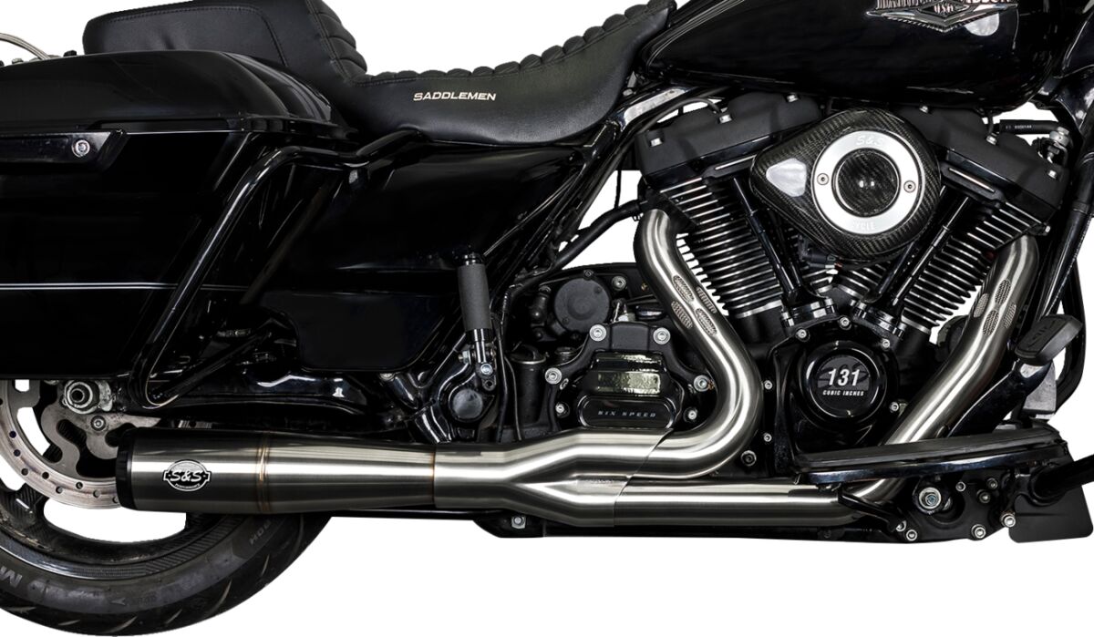 S&S CYCLE 550-1000 SCARICO COMPLETO 2-into-1 Diamondback Harley Davidson FLHTK 1868 ABS	Ultra Limited Anniversary 114 17>23