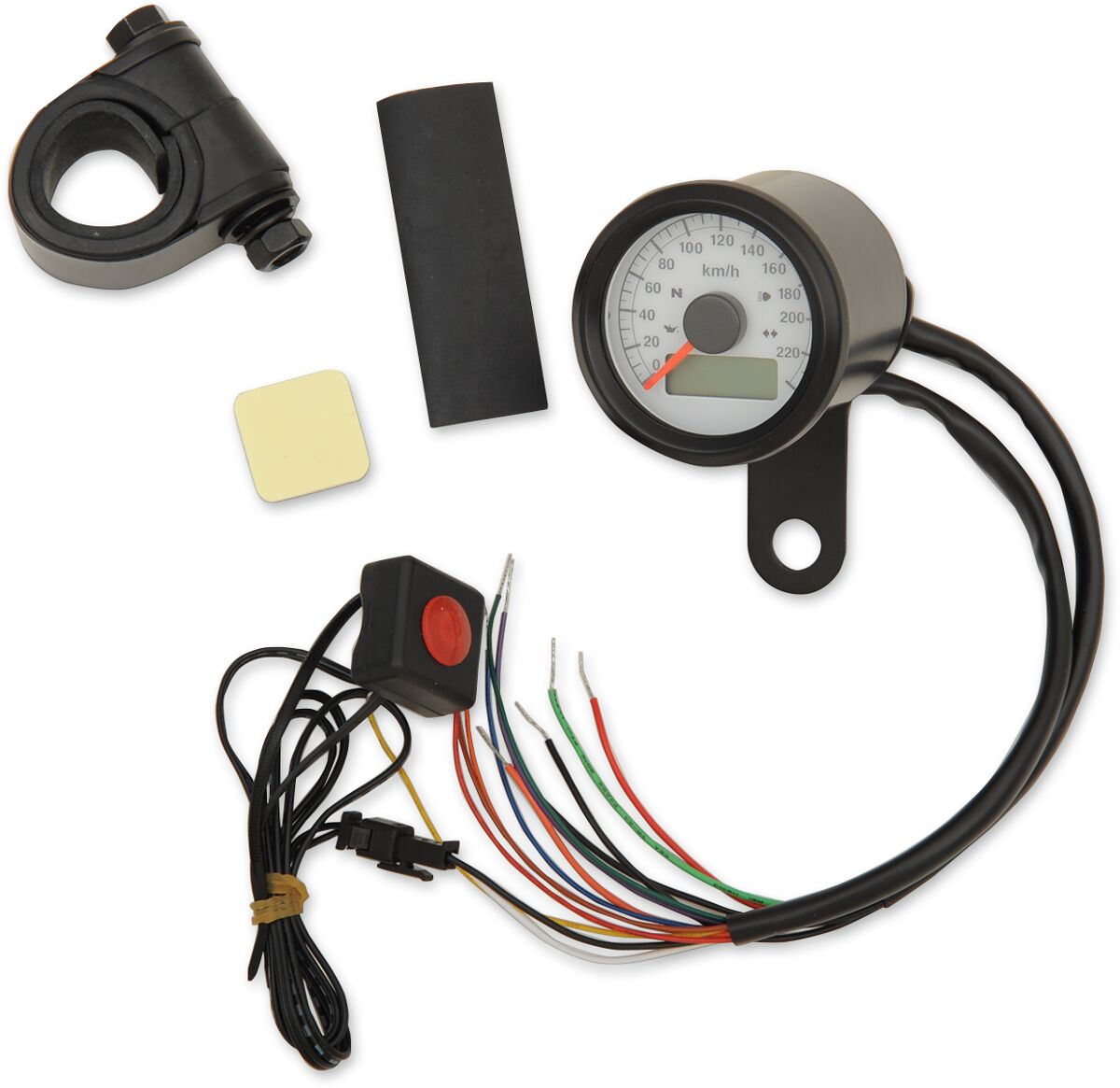 DRAG SPECIALTIES 77902KW Mini tachimetro metrico programmabile 1-7/8″ con spie luminose HARLEY DAVIDSON HONDA SUZUKI KAWASAKI TRIUMPH MOTO GUZZI