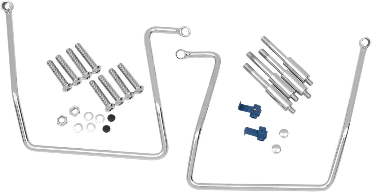 DRAG SPECIALTIES 77-0044CKNU Staffe di supporto cromate per valigie laterali Harley Davidson FXDF 1690 Dyna Fat Bob 91>17
