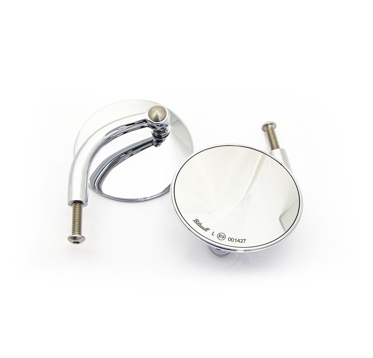 BILTWELL 6503-100-532 COPPIA SPECCHI Utility tondo con braccio corto OMOLOGATO HARLEY DAVIDSON