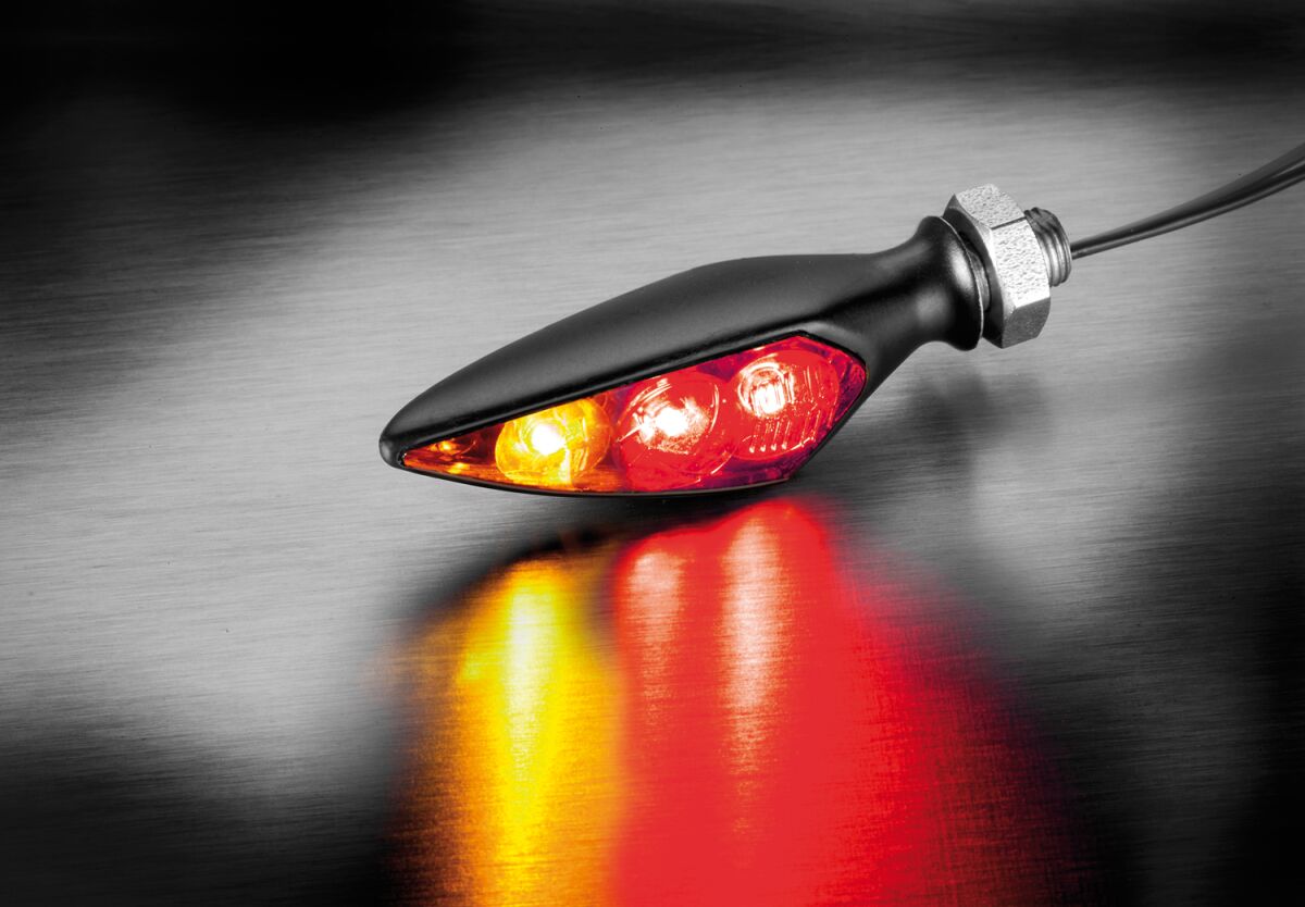 KELLERMANN 169.150 INDICATORE DIREZIONE POSTERIORE SX Rhombus S DF Dark (3 in 1) HARLEY DAVIDSON HONDA SUZUKI KAWASAKI YAMAHA