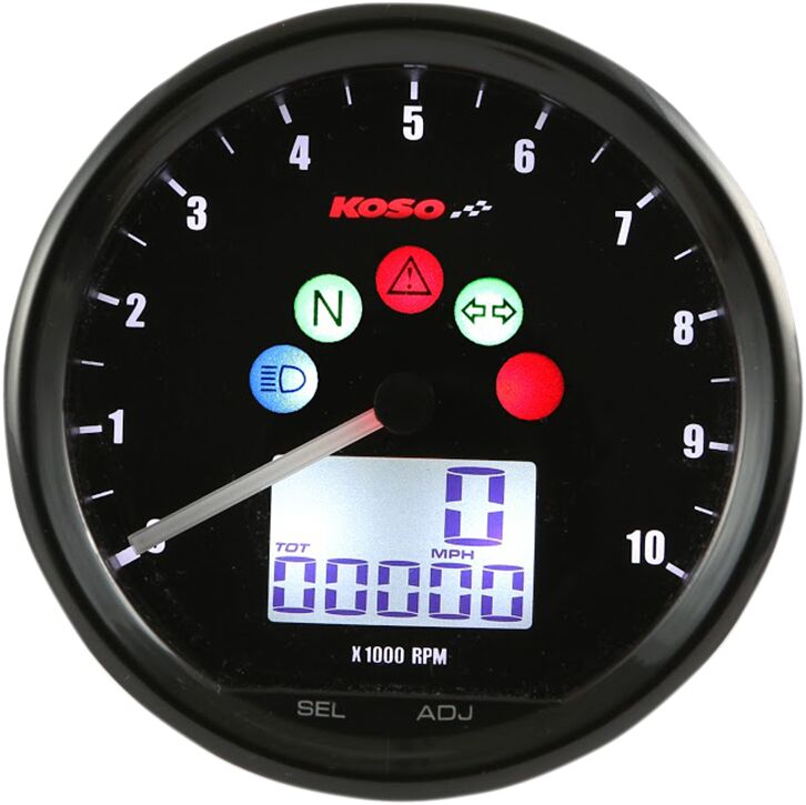 KOSO NORTH AMERICA BA058100 Strumentazione MULTIFUNZIONE CONTAGIRI D64 HONDA SUZUKI KAWASAKI YAMAHA
