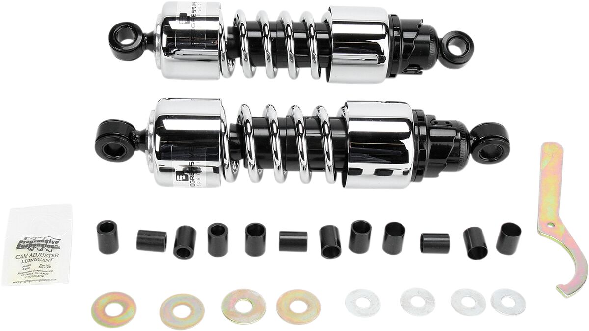 PROGRESSIVE SUSPENSION  412-4201C Ammortizzatori Cruiser Serie 412 11,5″ CROMO SUZUKI S 50 Boulevard 05>08