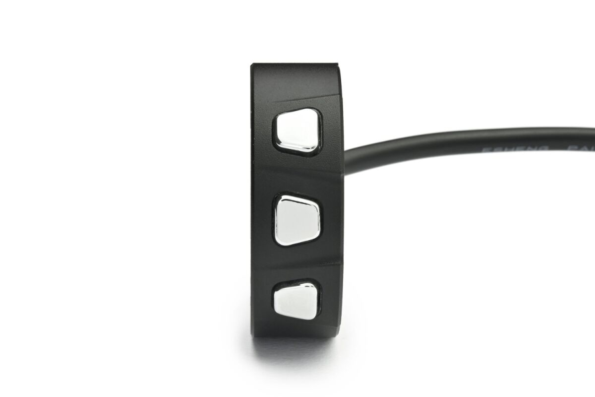 DAYTONA 81254 Interruttore a tre pulsanti cromati per manubri -Per manubri da 22,2/25,4 mm- KTM BENELLI SWM