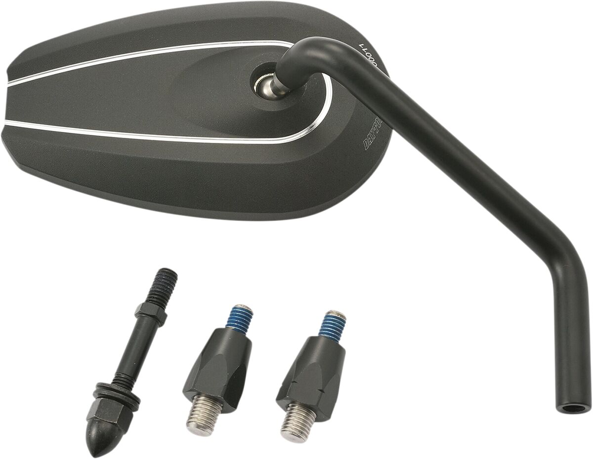 DAYTONA 89724 Specchietto nero in alluminio ROD RIGHT ALUMINIUM BLACK -Adattatore M10 x P1,25- DUCATI APRILIA HONDA