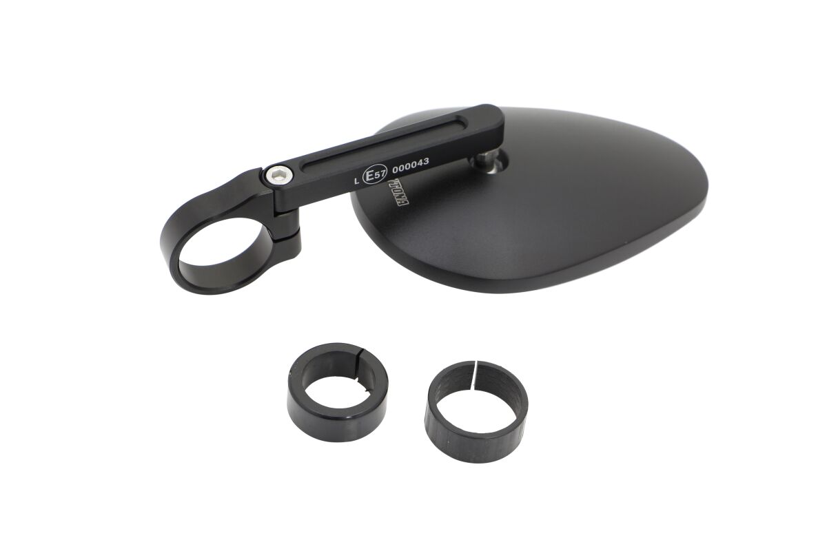 DAYTONA 81073 Specchietto per estremità manubrio Teardrop Black anello adattatore 22,2 mm / 25,4 BIMOTA BMW KTM