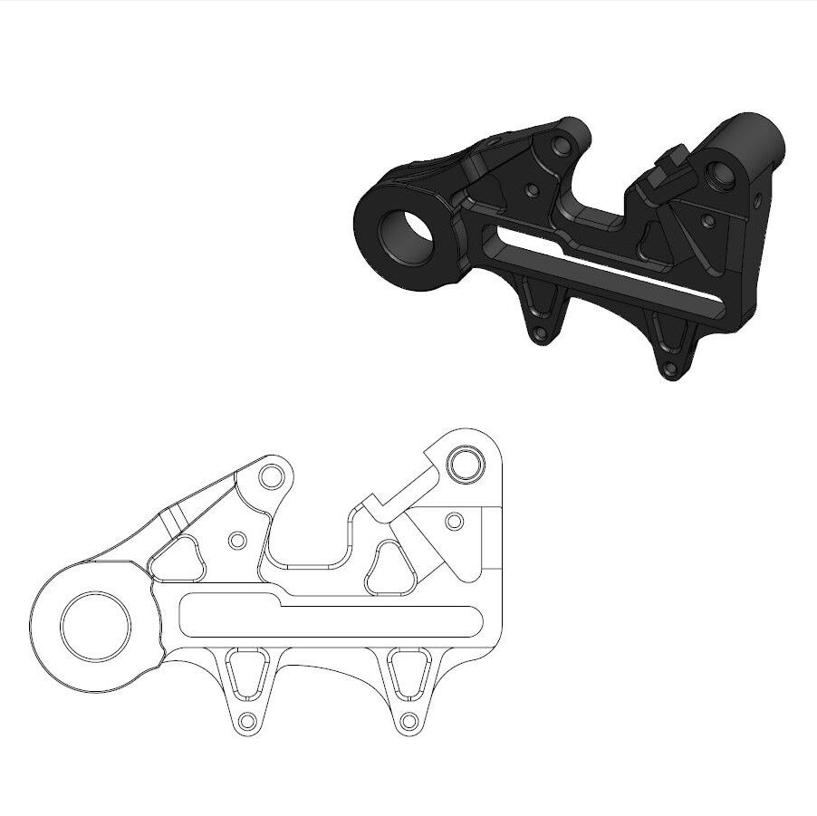 MOTO MASTER 211133 STAFFA RIPOSIZIONAMENTO PINZA FRENO POSTERIORE MX/OFFROAD 240 mm GAS GAS EC 500 F 24 > 26