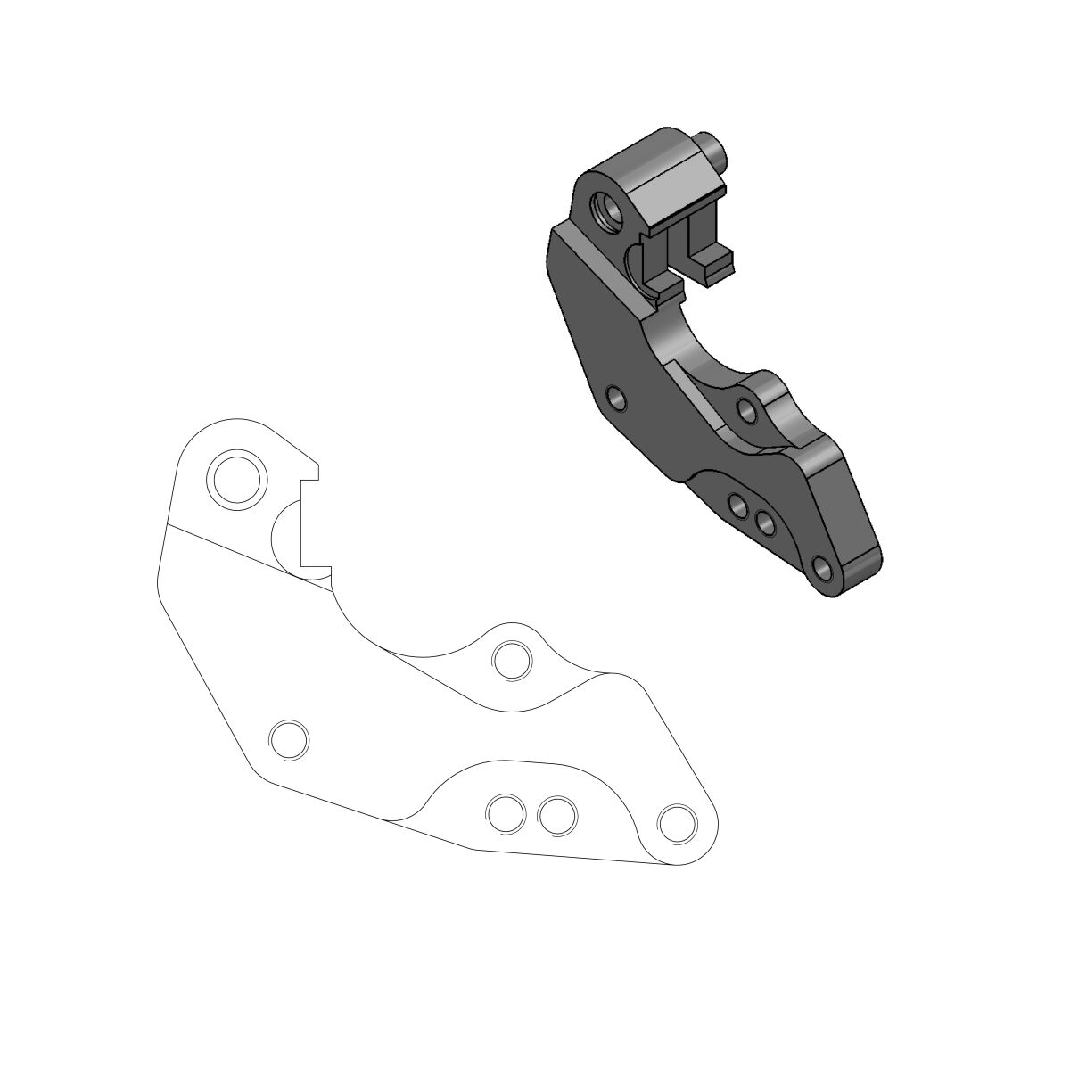 MOTO MASTER 211056 STAFFA RIPOSIZIONAMENTO PINZA FRENO ANTERIORE DISCO 298 mm YAMAHA YZ 450 FX 22 > 26