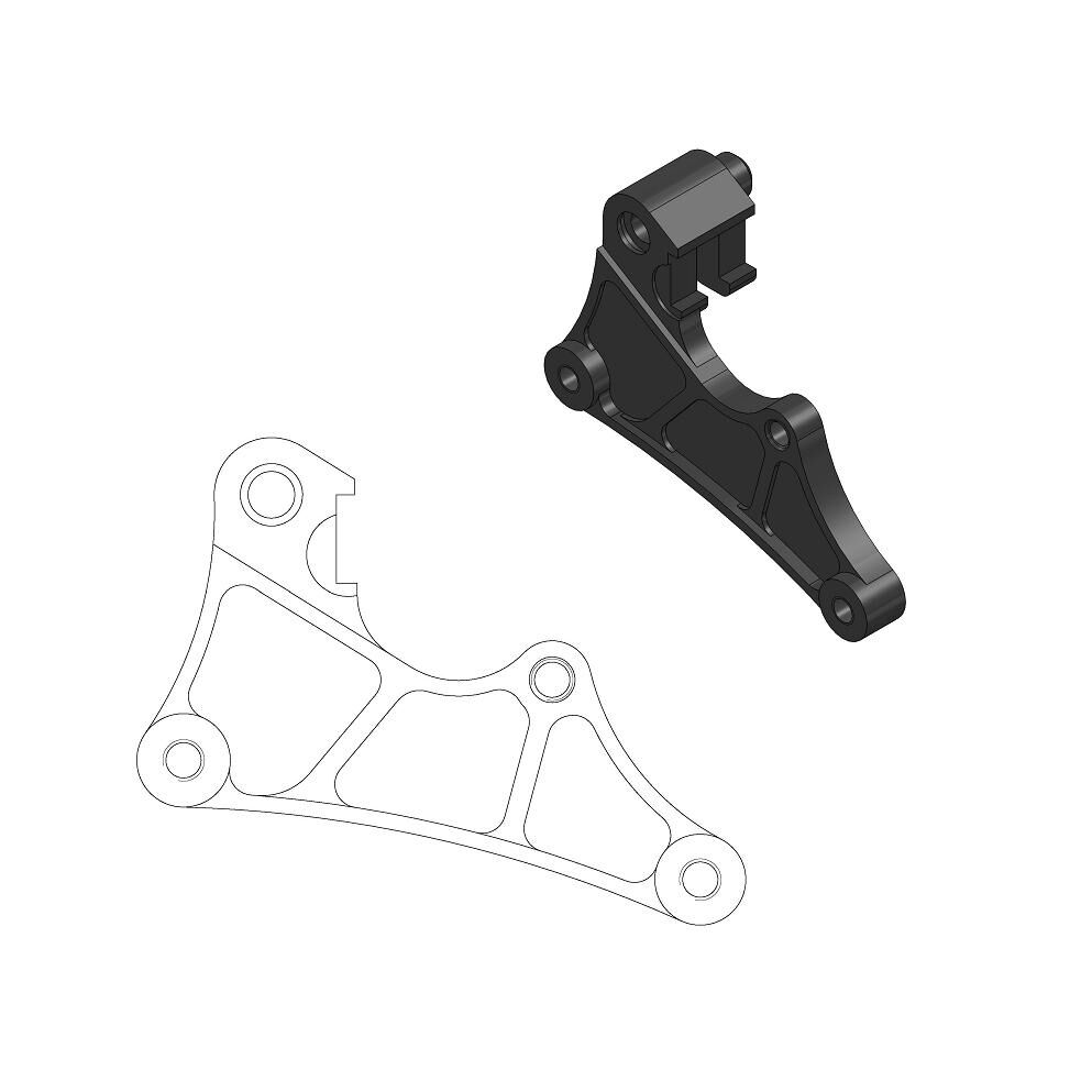MOTO MASTER 211066 STAFFA RIPOSIZIONAMENTO PINZA FRENO ANTERIORE SUPERMOTO PER DISCO DA 320 mm KAWASAKI KX 250 06 > 24