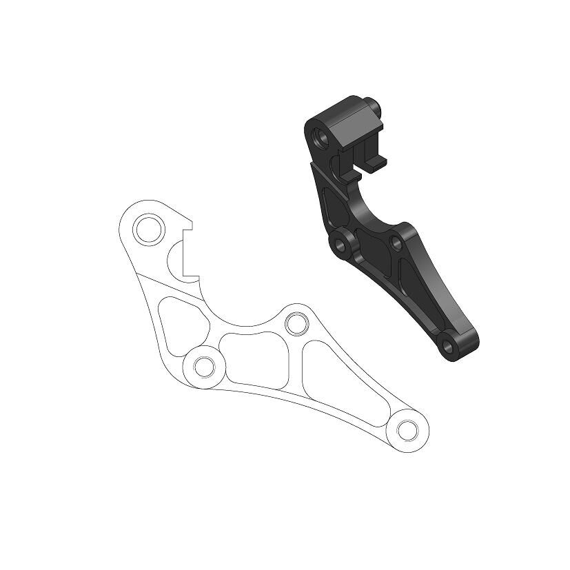 MOTO MASTER 211068 STAFFA RIPOSIZIONAMENTO PINZA FRENO ANTERIORE SUPERMOTO PER DISCO DA 320 mm HONDA CRF 450 RX 17 > 18