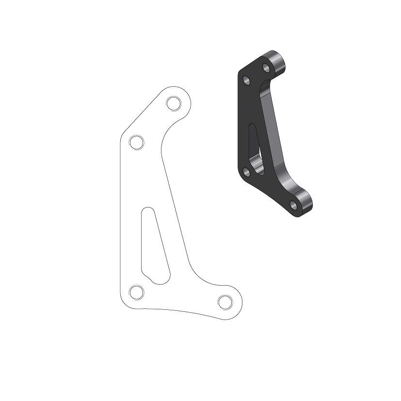 MOTO MASTER 211069 STAFFA RIPOSIZIONAMENTO PINZA FRENO ANTERIORE SUPERMOTO PER DISCO DA 320 mm HONDA CRF 450 RWE 19 > 26
