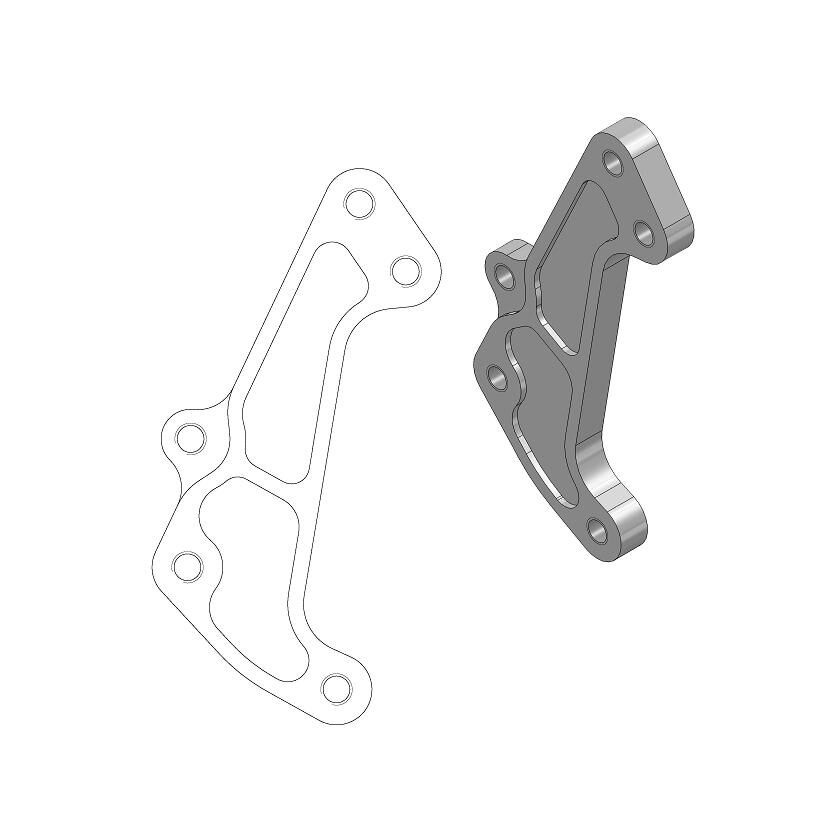MOTO MASTER 211065 STAFFA RIPOSIZIONAMENTO PINZA FRENO ANTERIORE SUPERMOTO PER DISCO 320 mm BETA XTRAINER 300 20 > 26