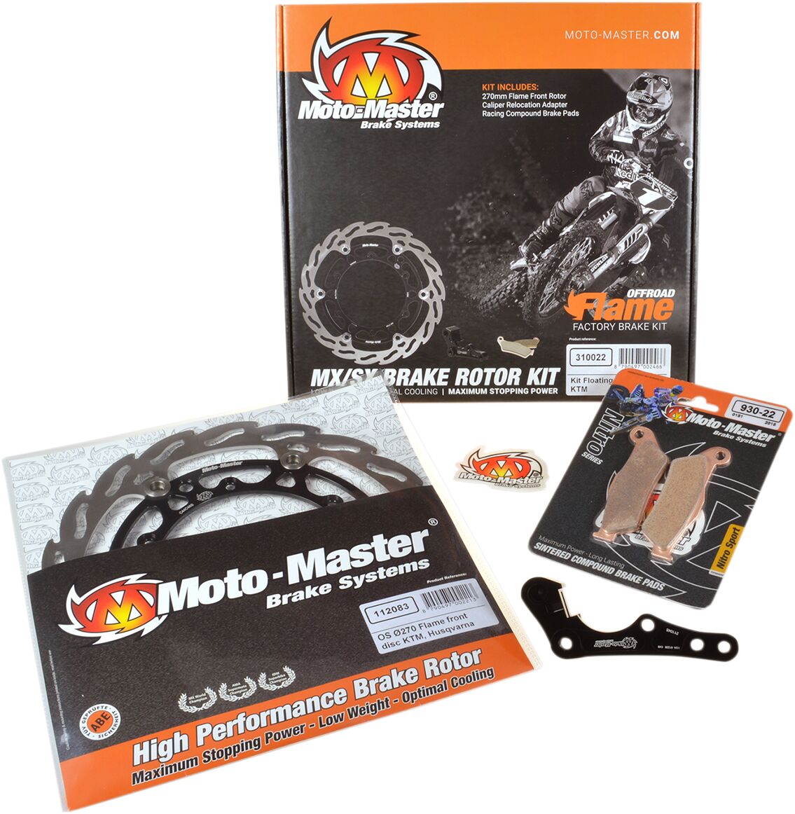 MOTO MASTER 310044 KIT MAGGIORAZIONE DISCO FRENO ANTERIORE FLOTTANTE FLAME 270 mm HONDA CRF 450 RWE 19 > 26