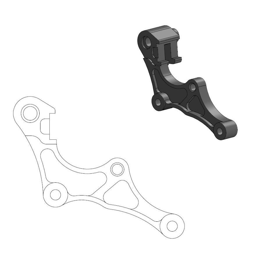 MOTO MASTER 211119 STAFFA ADATTATRICE disco freno Supermoto Street (per disco da 320 mm) HONDA CRF 450 RWE 19 > 24