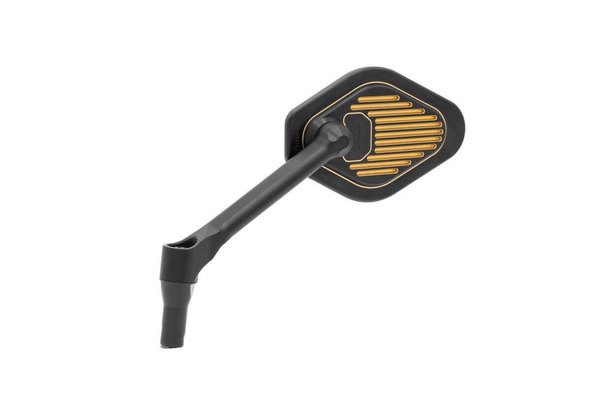 DRAG SPECIALTIES M03-06-L-BDG Specchio regolabile stelo corto (12 cm) SX Black & Gold Edition MOTO NAKED TURISMO