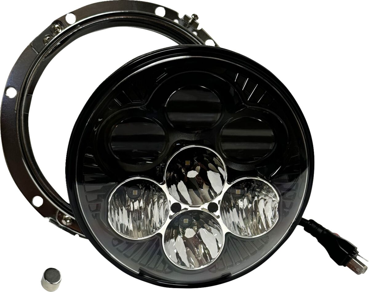 CUSTOM DYNAMICS Faro LED Shark Demon™ da 7″ con retroilluminazione