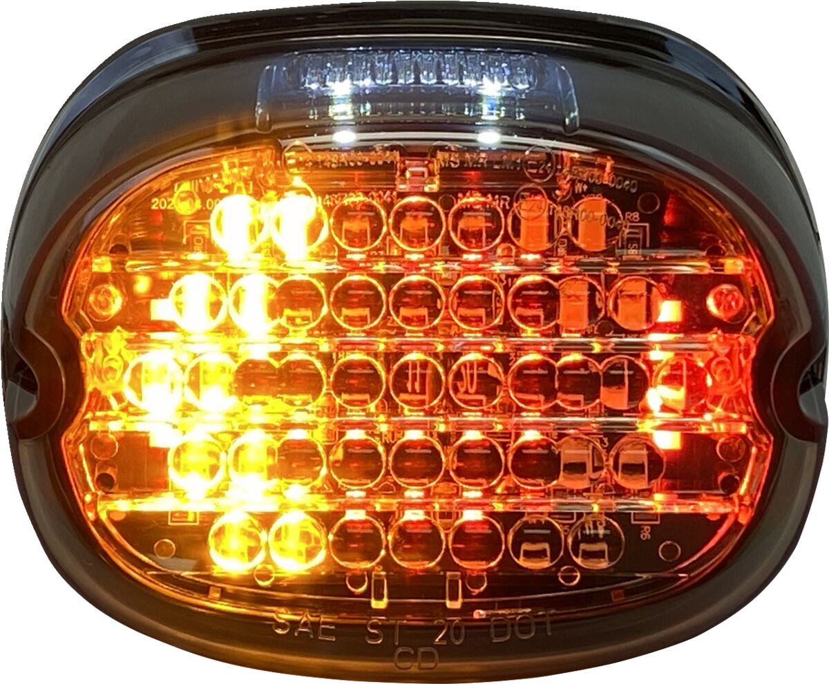 CUSTOM DYNAMICS Fanale posteriore LED a basso profilo con indicatori di direzione ausiliari integrati
