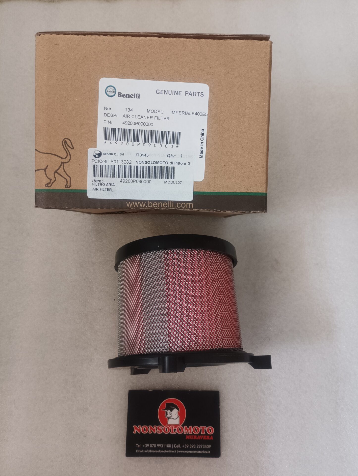 FILTRO ARIA BENELLI IMPERIALE 400 EU5 ART 49200P090000