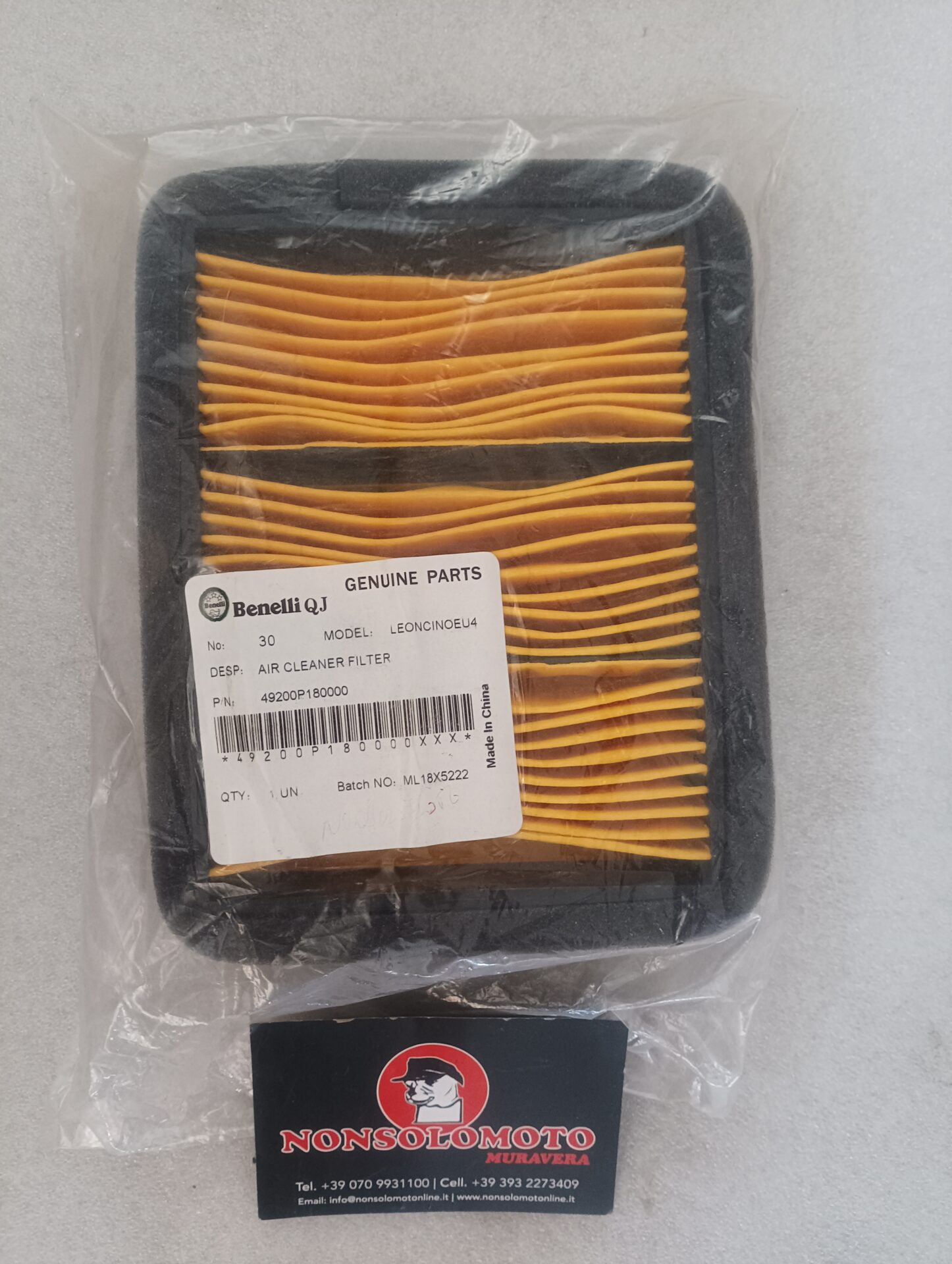 FILTRO ARIA BENELLI LEONCINO 500 EU4 ART 49200P180000