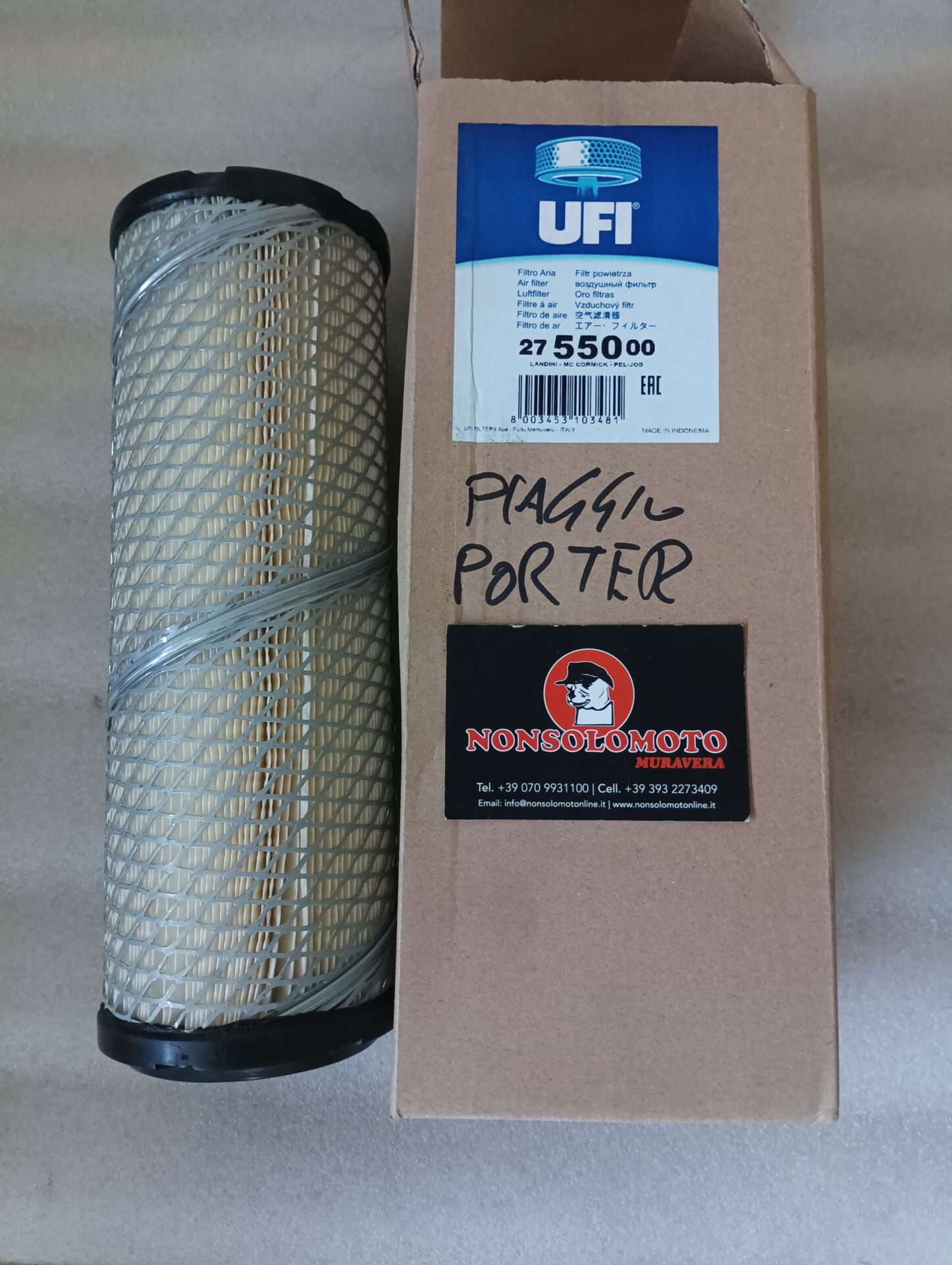 FILTRO ARIA UNI PIAGGIO PORTER CAMION PIANALE 1300 ART 2755000